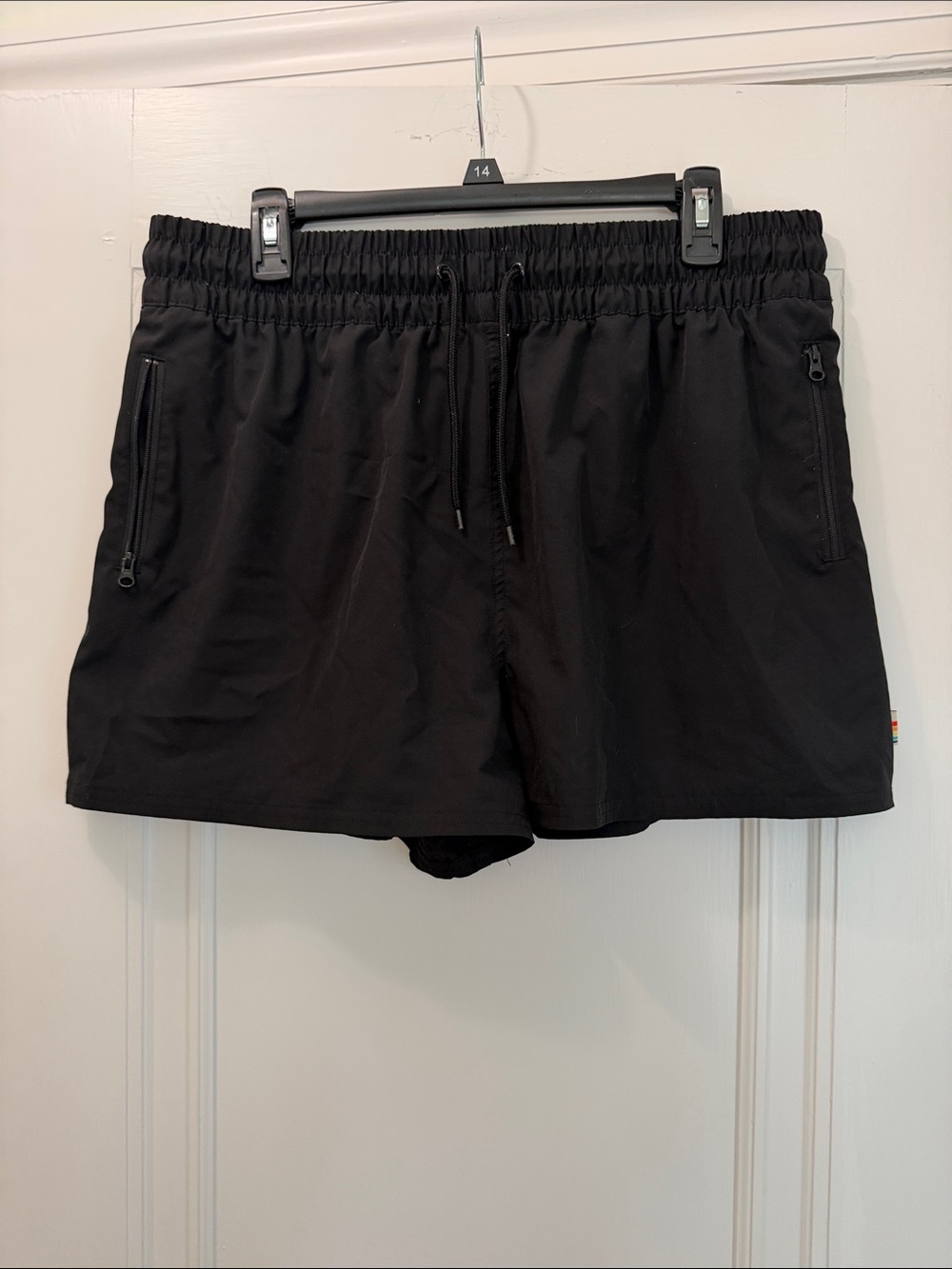 OP Black Women's Athletic Drawstring Shorts with Zip Pockets
